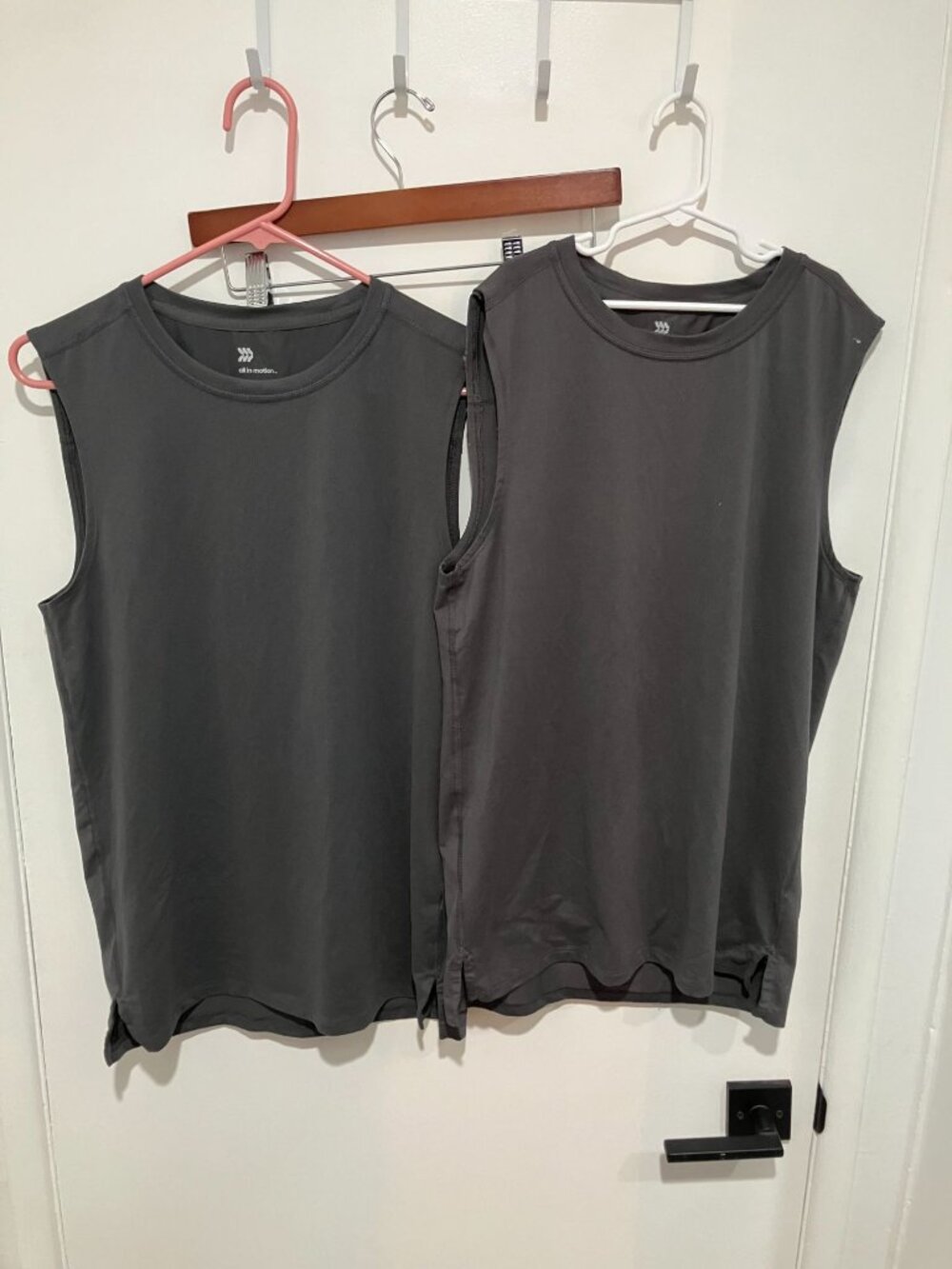 Lot of 2 - All In Motion Men's Activewear Tank Tops, Gray, Size Small
